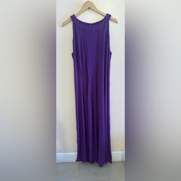Ashley Stewart Purple  Maxi Dress Sleeveless A Keyhole Datail The Back 18/20 W - Picture 8 of 16